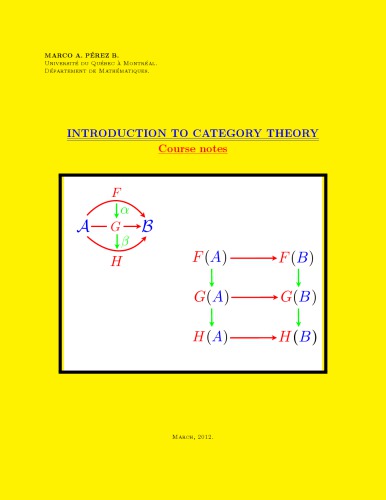 Introduction to category theory: course notes