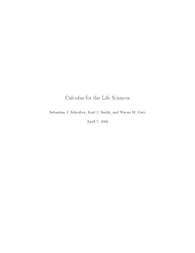Calculus for The Life Sciences
