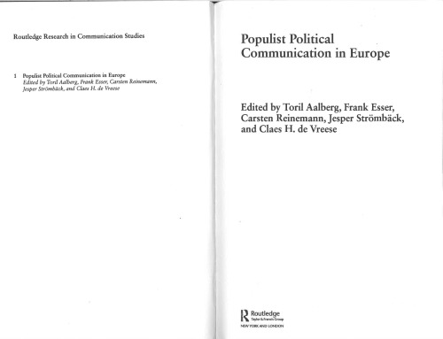 Populist Political Communication in Europe