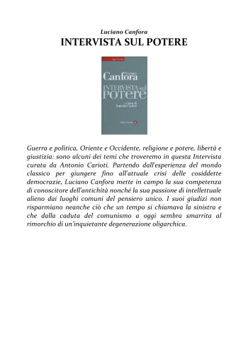 Intervista sul potere (Saggi tascabili Laterza) (Italian Edition)