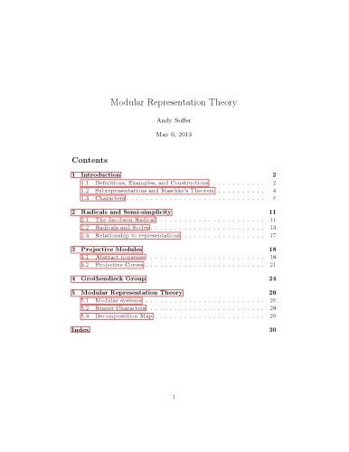 Modular Representation Theory