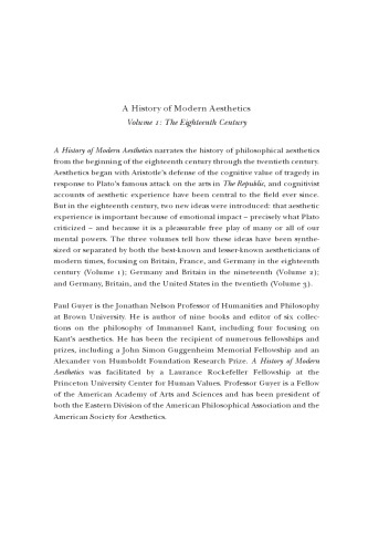 A History of Modern Aesthetics 3 Volume Set