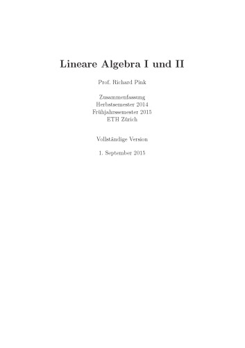 Lineare Algebra I und II