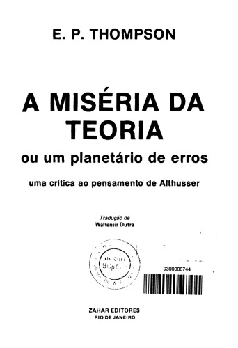 A miséria da teoria ou um planetário de erroas