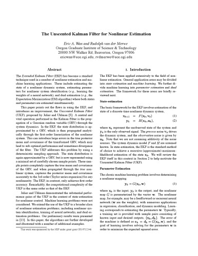 The Unscented Kalman Filter for Nonlinear Estimation