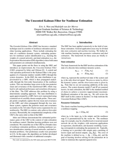 The Unscented Kalman Filter for Nonlinear Estimation