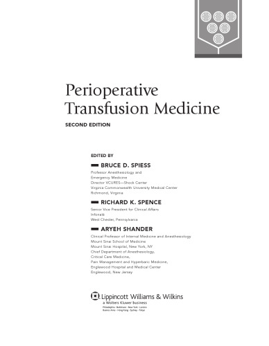 Perioperative Transfusion Medicine