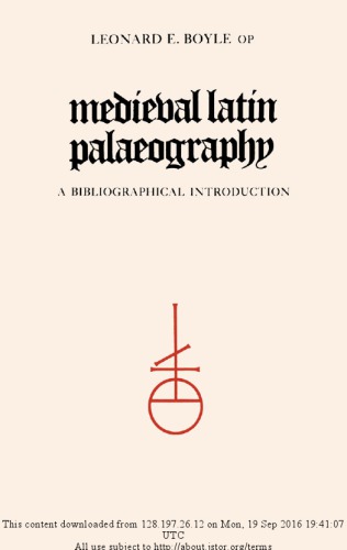 Medieval Latin Palaeography: A Bibliographic Introduction