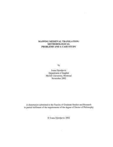 Mapping medieval translation : methodological problems and a case study