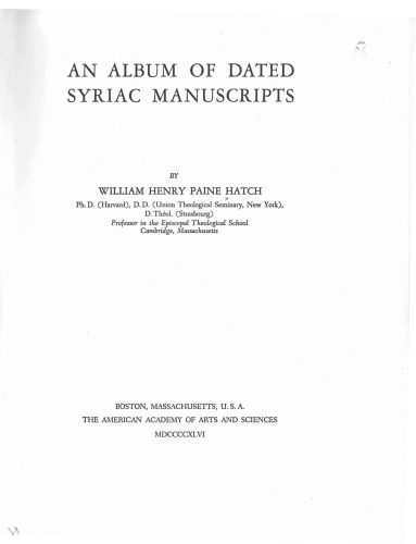An album of dated Syriac manuscripts.