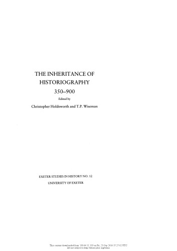 The Inheritance of Historiography, 350-900