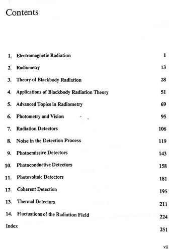 Radiometry and the detection of optical radiation