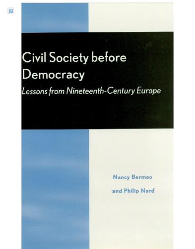 Civil Society Before Democracy
