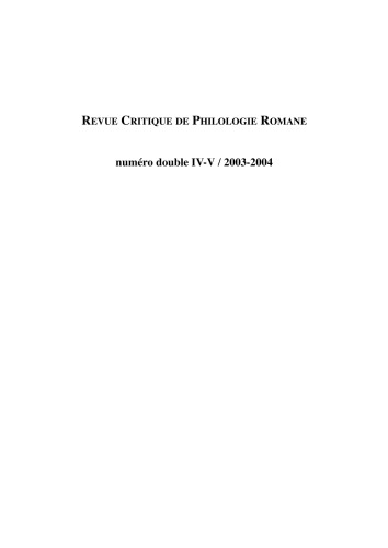 Revue critique de philologie romane - Volume 4-5