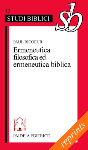 Ermeneutica filosofica ed ermeneutica biblica