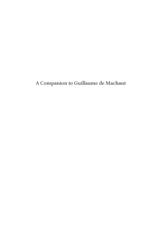 A Companion to Guillaume de Machaut
