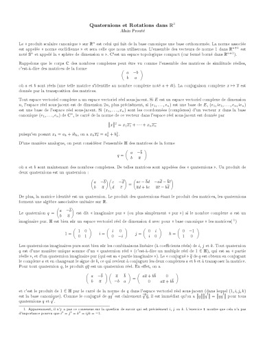 Quaternions et rotations dans l’espace
