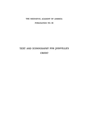 Text and iconography for Joinville’s Credo