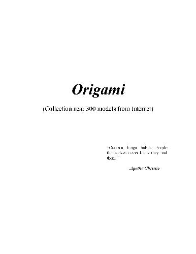 Origami (Collection near 300 models from Internet)