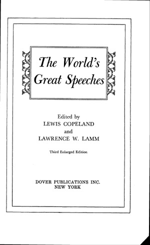 The World's Great Speeches