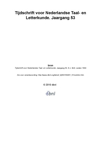 Tijdschrift voor Nederlandse Taal- en Letterkunde