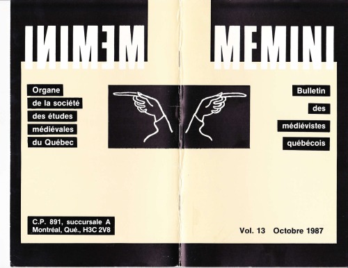 Memini : bulletin des médiévistes québécois