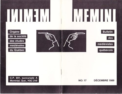 Memini : bulletin des médiévistes québécois