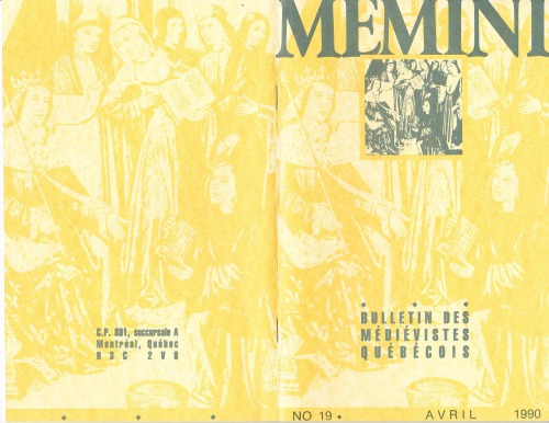 Memini : bulletin des médiévistes québécois