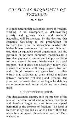 Cultural Requisites of Freedom