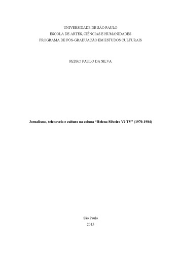 Jornalismo, telenovela e cultura na coluna Helena Silveira Vê TV (1970-1984)