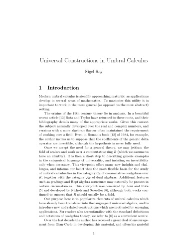 Universal constructions in umbral calculus