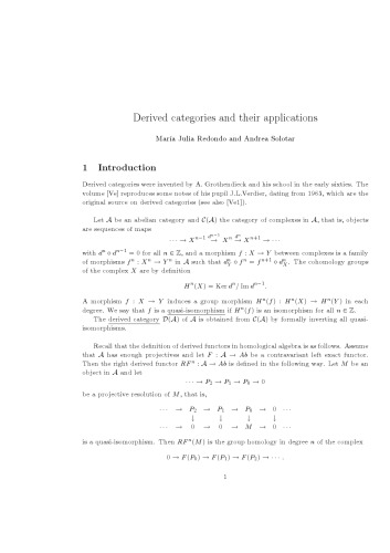 Derived categories and their applications