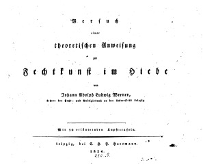 Versuch einer theoretischen Anweisung zur Fechtsunft im Siebe