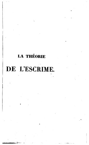 La theorie de l'escrime