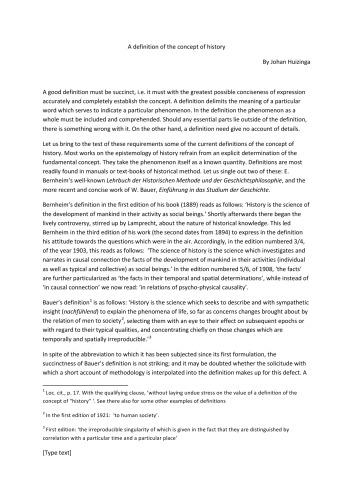 A definition of the concept of history