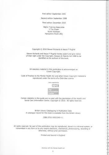 Working with the mental Health Act