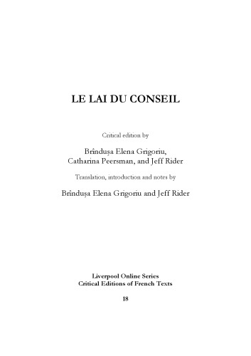 Le Lai du Conseil
