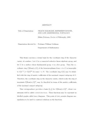 Trace diagrams, representations, and low-dimensional topology (PhD thesis)