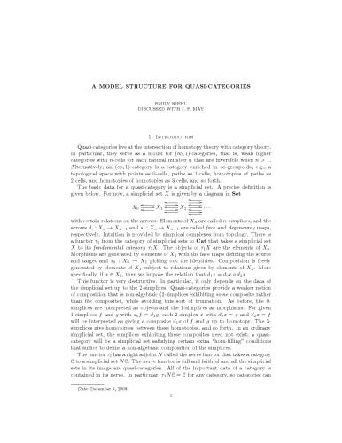 A model structure for quasi-categories