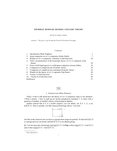 Higher category theory [lecture notes]