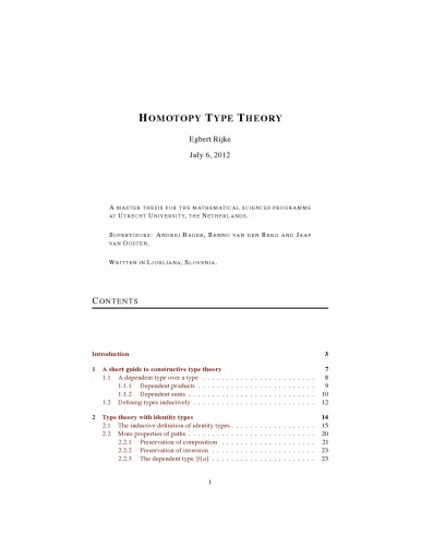 Homotopy type theory