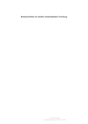 Runeninschriften als Quellen interdisziplinärer Forschung