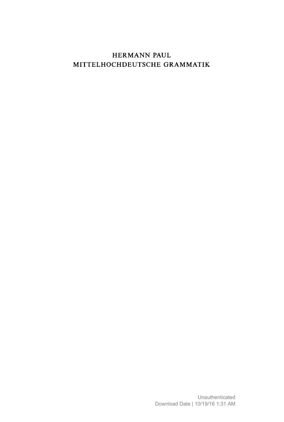 Mittelhochdeutsche Grammatik