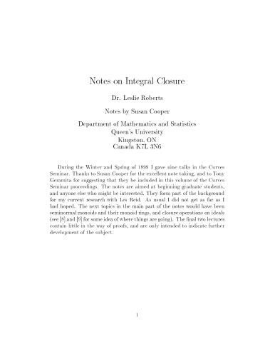 Notes on Integral Closure