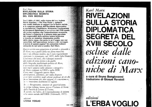Rivelazioni sulla storia diplomatica segreta del XVIII secolo