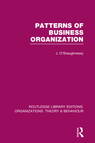 Patterns of Business Organization