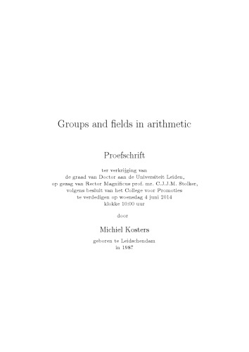 Groups and fields in arithmetic