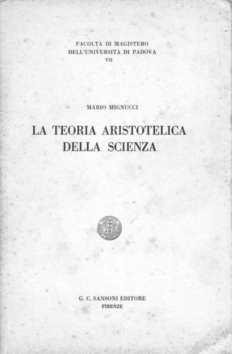 La teoria aristotelica della scienza