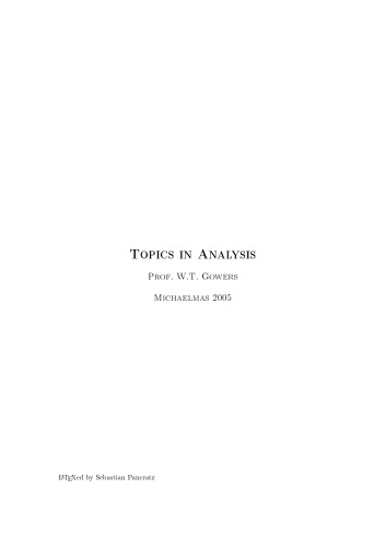 Topics in Analysis