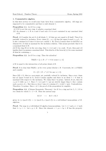 Number Theory (Rome, Spring 2003)